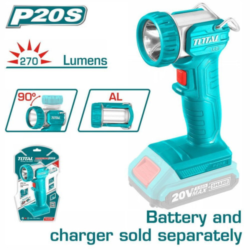 TOTAL ΕΠΑΓΓ. ΦΑΚΟΣ ΜΠΑΤ. Li-ion 20V / 5W (SOLO) ΧΩΡΙΣ ΜΠΑΤΑΡΙΑ & ΦΟΡΤΙΣΤΗ (TWLI2038)