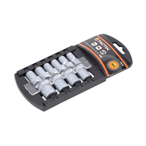 TACTIX - Καρυδάκια 1/4" CR-V Σετ 10 Τεμ, Σε Βάση 5-14 mm (365103)