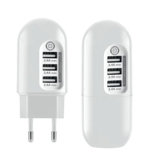 SAS Φορτιστής Χωρίς Καλώδιο με 3 Θύρες USB-A Λευκός (Go)