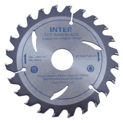 Inter Δίσκος Κοπής Για Ξύλο– Πλαστικά-PVC 125mm x 24T
