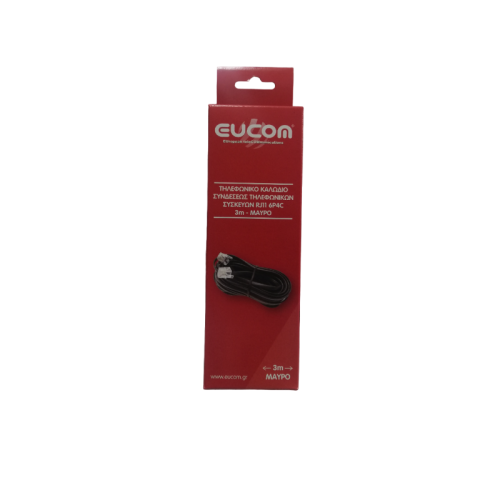 Τηλεφωνικό Καλώδιο RJ11 6P4C 3m Μαύρο