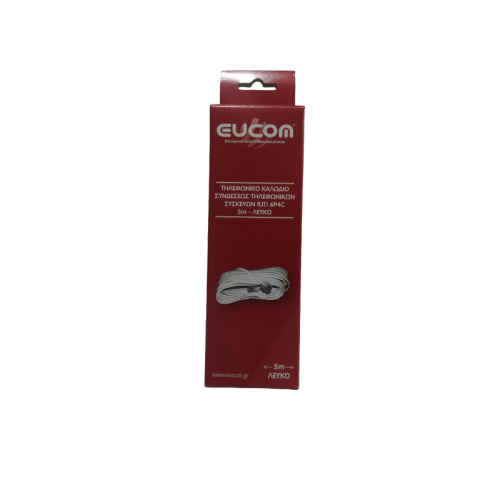 Τηλεφωνικό Καλώδιο RJ11 6P4C 3m Λευκό