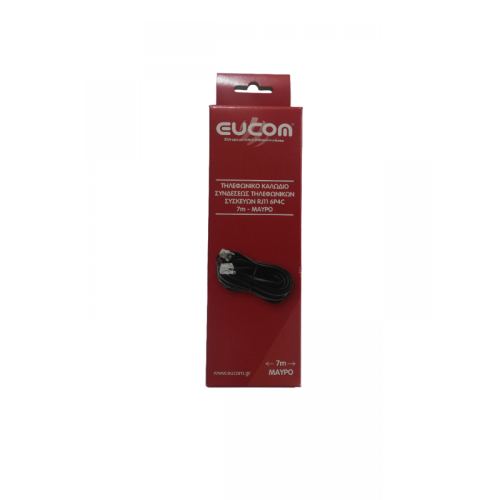 Τηλεφωνικό Καλώδιο RJ11 6P4C 7m Μαύρο