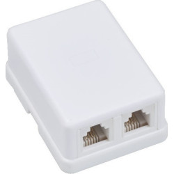 Πρίζα τηλεφωνική διπλή με αυτοκόλλητο RJ11 2X6P4C