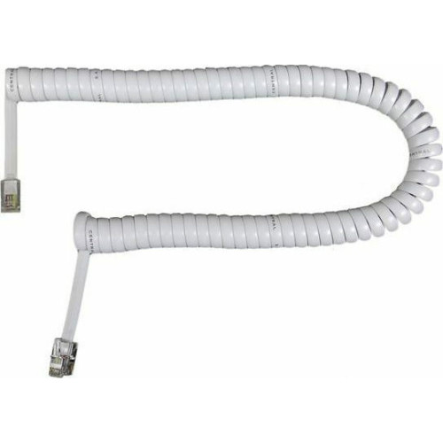 Tηλεφωνικό καλώδιο spiral ακουστικού RJ9 4P4C 3m Λευκό