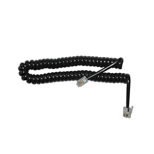 Tηλεφωνικό καλώδιο spiral ακουστικού RJ9 4P4C 3m Μαύρο