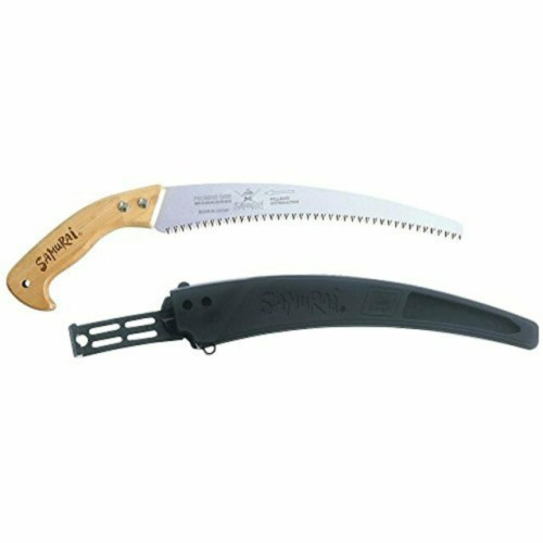 SAMURAI Σταθερο Πριόνι Χειρός Με Κυρτή Λάμα και Ξύλινη Λαβή Kλασικό Bήμα 330mm με Θήκη W-330-LH