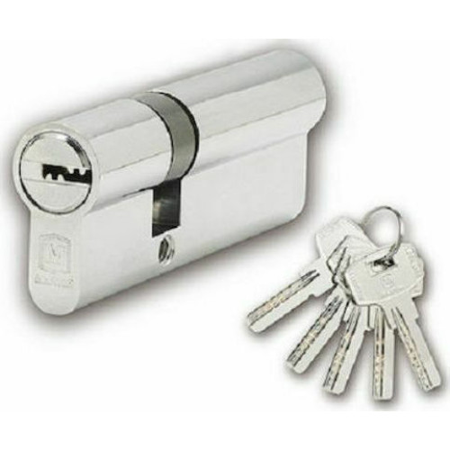 Martin Κύλινδρος Κλειδαριάς Ασφαλείας 75mm με 5 Κλειδιά Ασημί