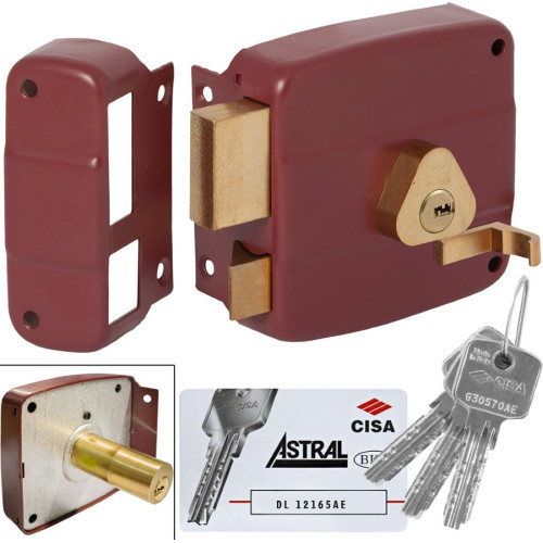 Cisa Κουτιαστή Κλειδαριά σε Κόκκινο Χρώμα