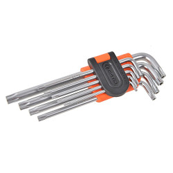 Tactix 206009 Κλειδιά Torx Με Τρύπα Μακριά CR-V, σετ 9 τεμ