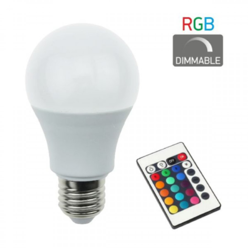 Λάμπα Led A60 E27 7.5W RGB Και Θερμό Λευκό Spotlight