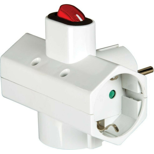 VK Lighting VK/10072/S Ταφ 3 Θέσεων με Διακόπτη Λευκό