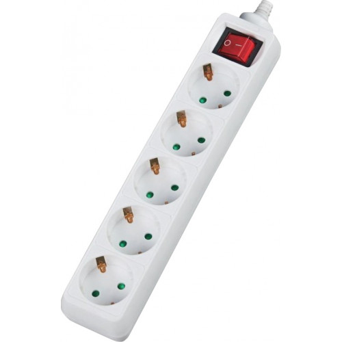 Πολύμπριζο Σούκο  VK 5 Θέσεων & Διακόπτης  3Χ1.0mm 1.5m