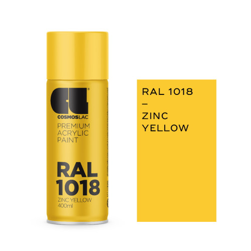 Cosmos Lac Ακρυλικό Σπρεϊ Βαφής Ral1018 Zinc Yellow 400ml
