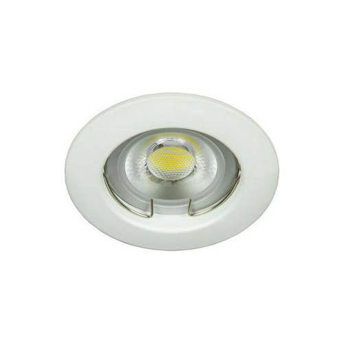 VK Lighting VK/03009G/W Στρογγυλό Μεταλλικό Χωνευτό Σποτ με Ντουί GU10 σε Λευκό χρώμα 7.7x7.7cm
