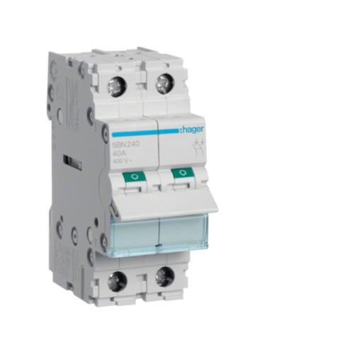 HAGER  ΔΙΠΟΛΙΚΟΣ ΔΙΑΚΟΠΤΗΣ ΡΑΓΑΣ 2P 40Α SBN240